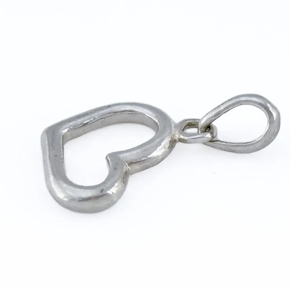 Vintage Sterling Silver 925 Open Heart Pendant